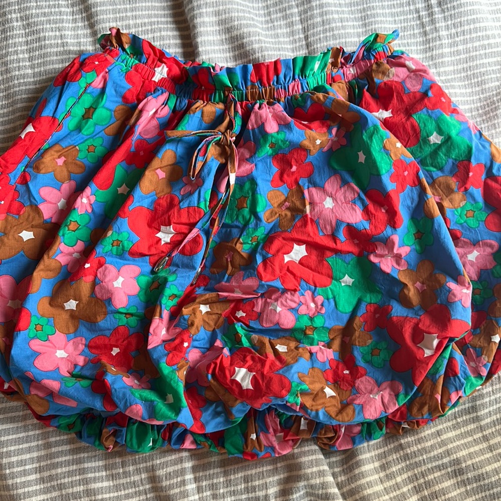 Floral Bubble Hem Skirt
